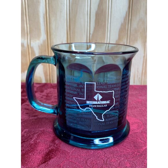 International Logo Team Dallas Texas Truck Tractor Semi Blue Glass Coffee Mug Na - Picture 1 of 10